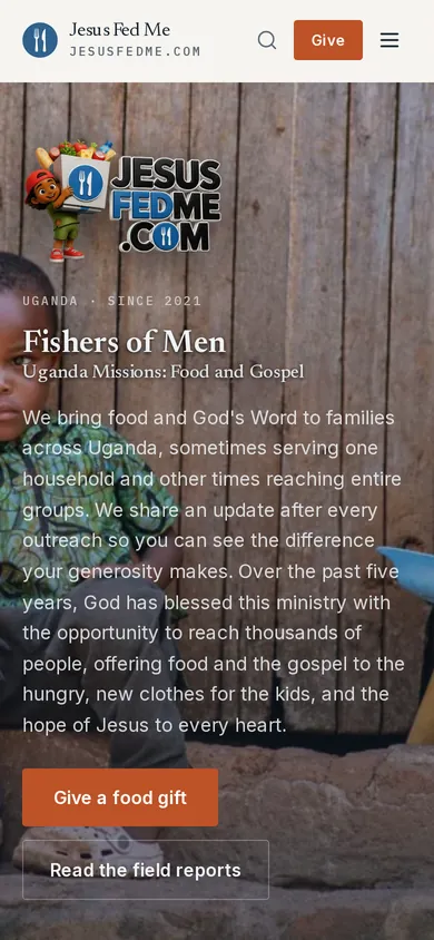 Jesus Fed Me website on a phone